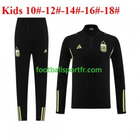 Argentine Enfant Ensemble Vestes d'entrainement Noir 2023-2024